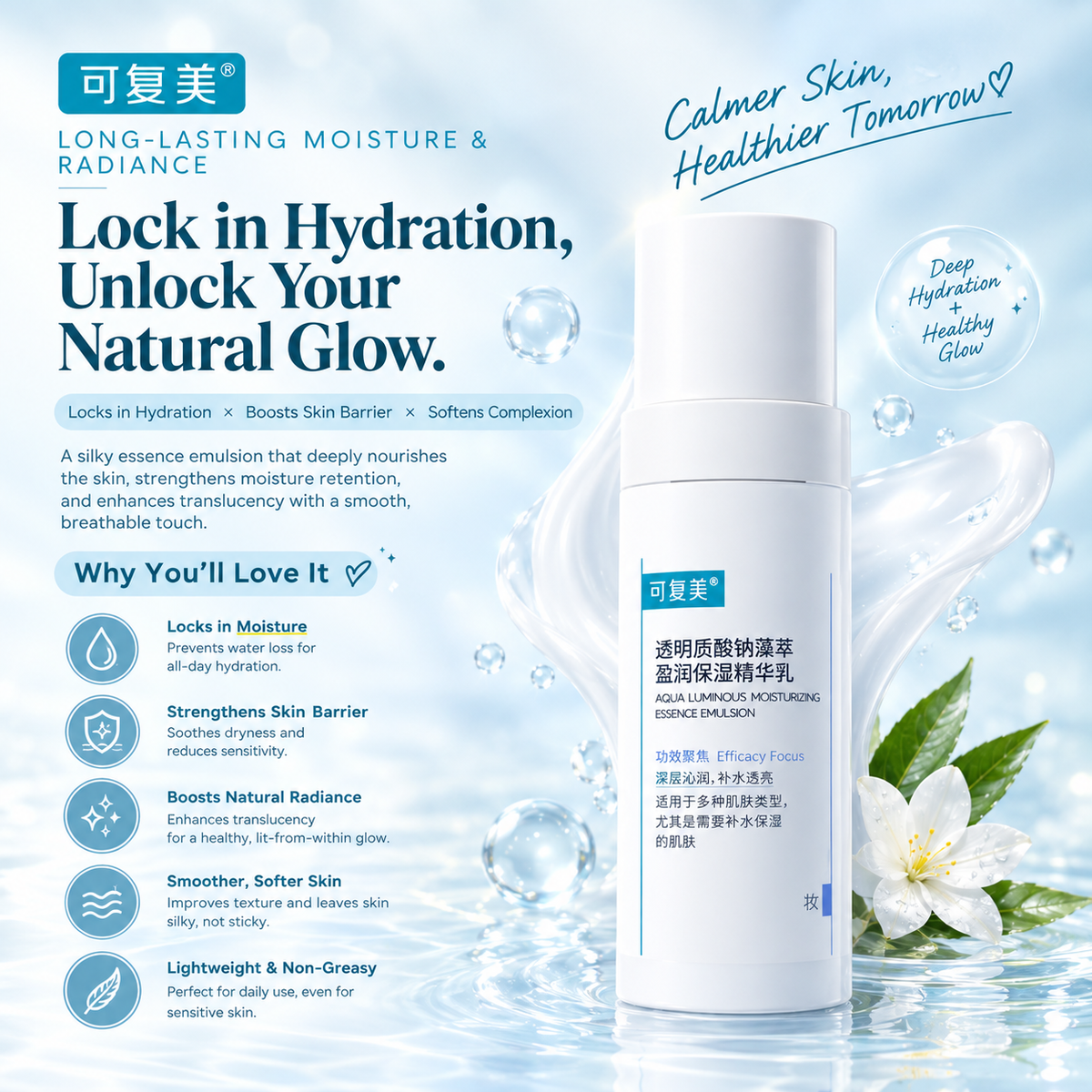 水漾光感保湿精华乳液