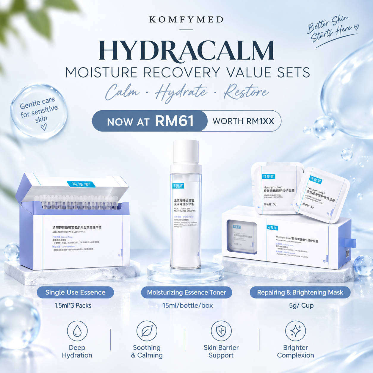 Hydracalm Moisture Recovery Travel Value Set*online exclusive